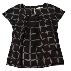 Boden Silk Blend Cap Sleeve Geometric Print Blouse Size 8 Women’s Top